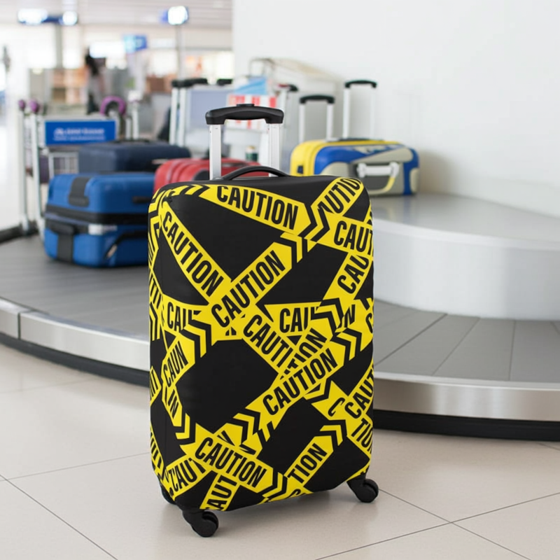 Pokrowiec na walizkę Sillar - motyw taśmy ostrzegawczej, rozmiar M