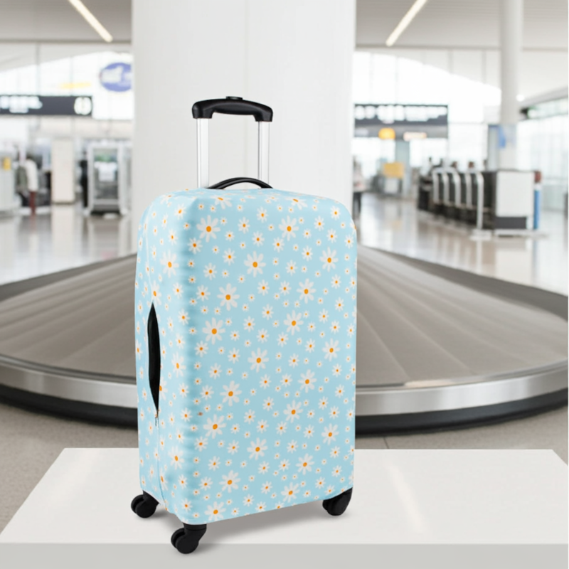 Pokrowiec na walizkę Sillar - niebieski w stokrotki, rozmiar L Pokrowiec na walizkę Sillar - niebieski w stokrotki, rozmiar L