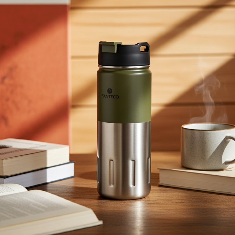 Butelka termiczna Santeco Kotka ciemnozielona 500 ml