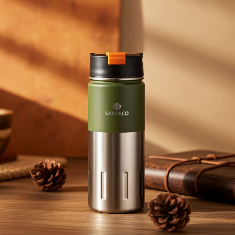 Butelka termiczna Santeco Kotka zielona 500 ml