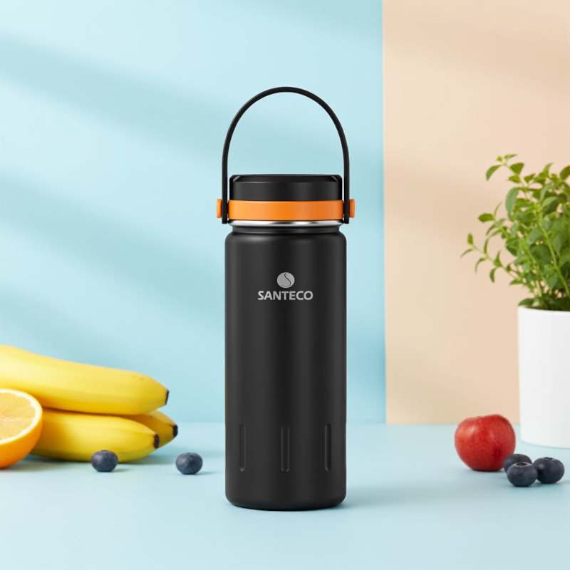 Butelka termiczna Santeco Koya czarna 380 ml