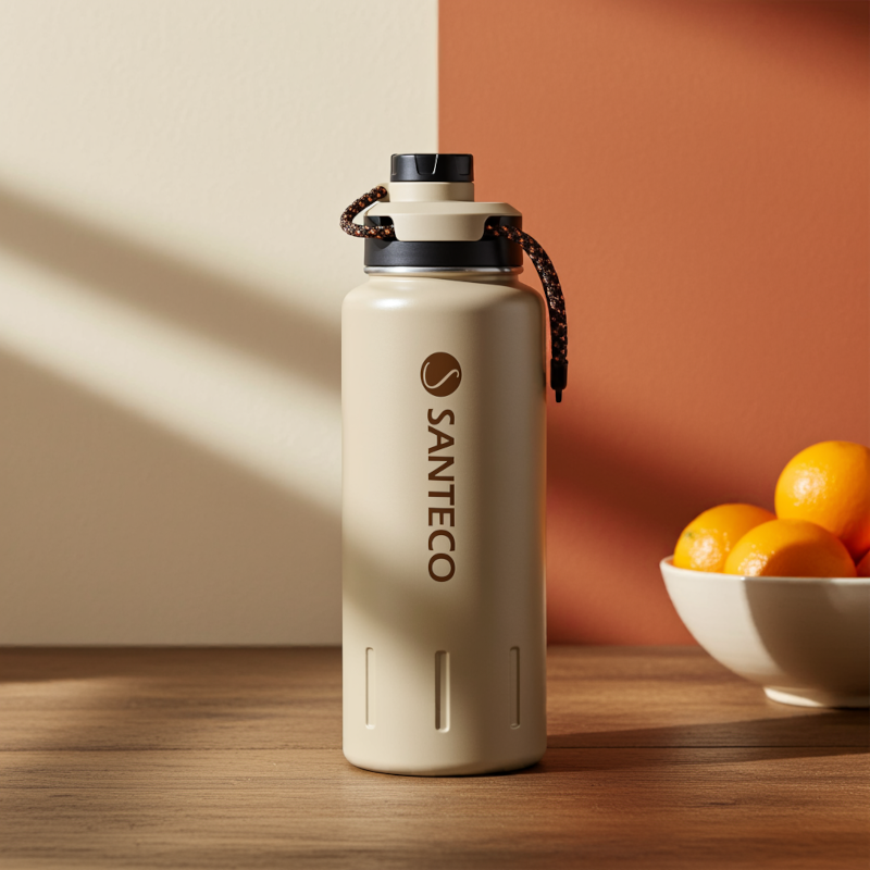 Butelka termiczna Santeco Ktwo beżowa 950 ml