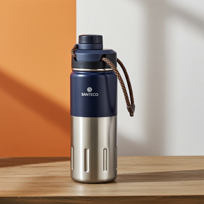 Butelka termiczna Santeco Ktwo granatowa 500 ml