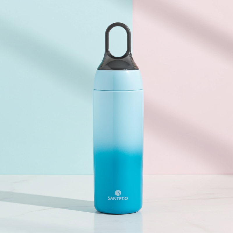 Butelka termiczna Santeco Yoga Slim niebieska 380 ml