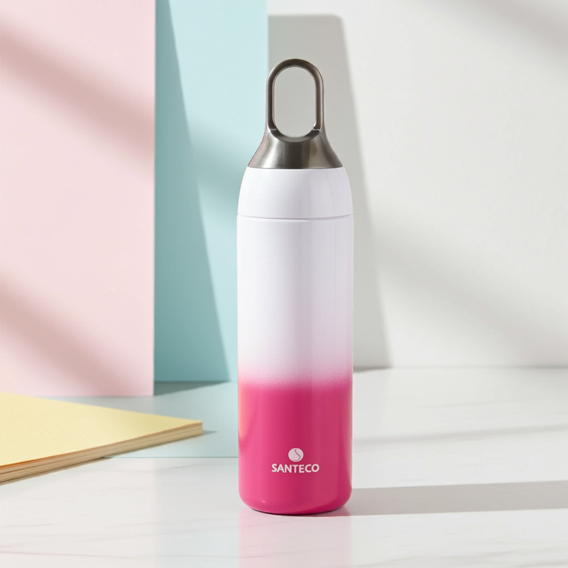 Butelka termiczna Santeco Yoga Slim różowa 380 ml