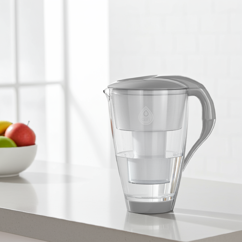 Dzbanek filtrujący szklany Dafi Crystal LED 2 l szary z wkładem filtrującym Dafi Classic Dzbanek filtrujący szklany Dafi Crystal LED 2 l szary z wkładem filtrującym Dafi Classic