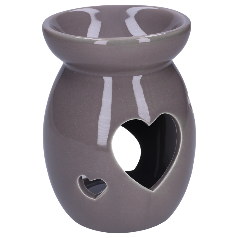 Ceramiczny, brązowy kominek zapachowy do wosków i olejków 14x10 cm