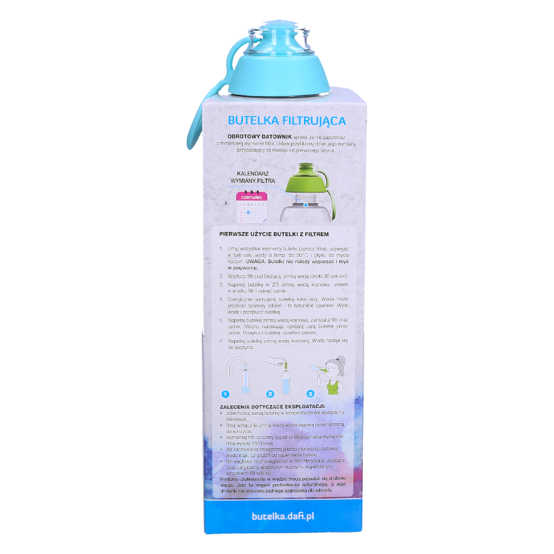 Butelka filtrująca Dafi Soft miętowa 700 ml + dodatkowy filtr Butelka filtrująca Dafi Soft miętowa 700 ml + dodatkowy filtr