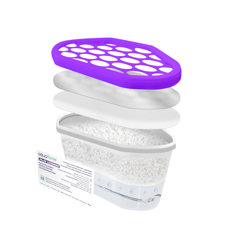 Pochłaniacze wilgoci Aquafloow Filler Lavender o zapachu lawendy 3x400ml Pochłaniacze wilgoci Aquafloow Filler Lavender o zapachu lawendy 3x400ml