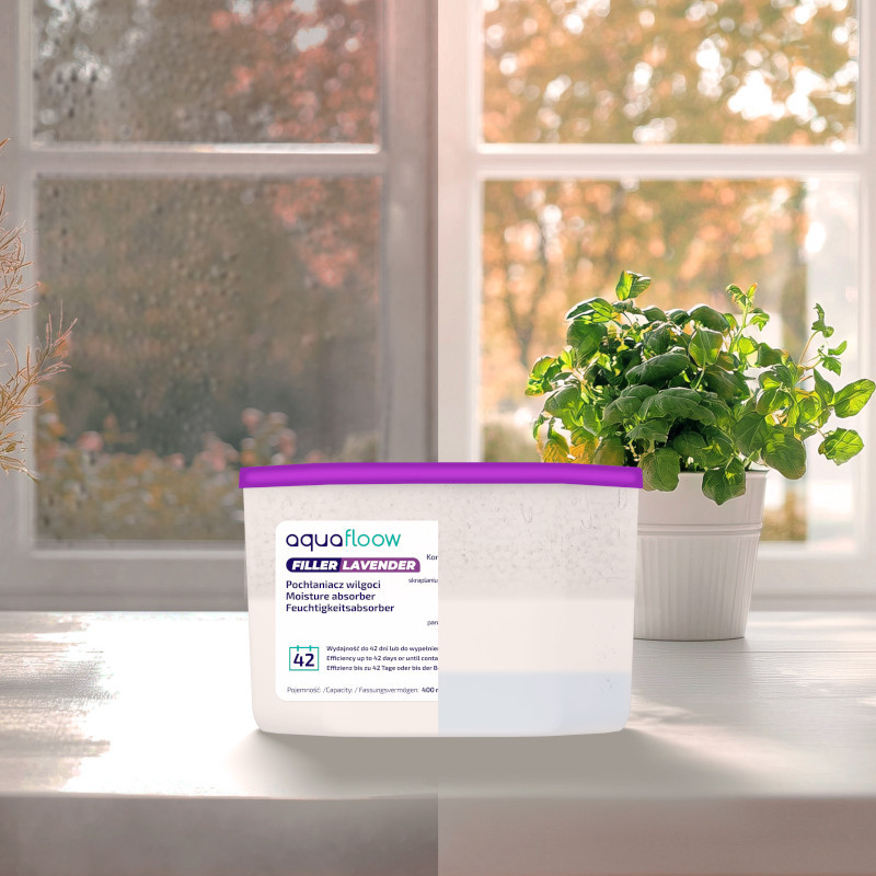 Pochłaniacze wilgoci Aquafloow Filler Lavender o zapachu lawendy 3x400ml Pochłaniacze wilgoci Aquafloow Filler Lavender o zapachu lawendy 3x400ml