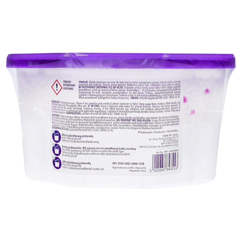 Pochłaniacze wilgoci Aquafloow Filler Lavender o zapachu lawendy 3x400ml Pochłaniacze wilgoci Aquafloow Filler Lavender o zapachu lawendy 3x400ml