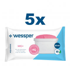 Wkłady filtrujące Wessper Aquamax Mg+ do dzbanka, magnezowy- 5 sztuk
