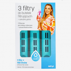 Filtr do butelki Dafi miętowy/zielony - zestaw 3 szt. i nakrętka