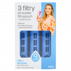 Filtr do butelki Dafi szafirowy 3 szt. + ustnik (zakrętka)