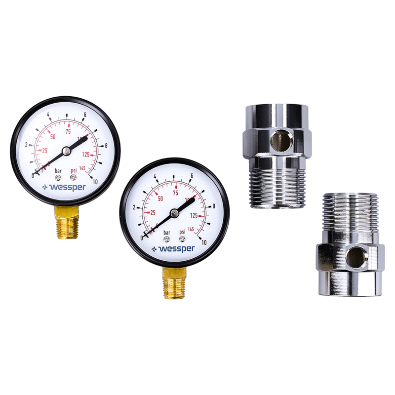 Manometr z adapterem Wessper - zestaw 2 szt. do Wessper TripleMax 1''