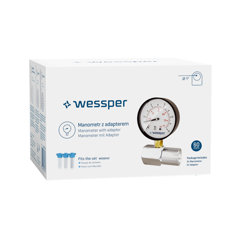 Manometr z adapterem Wessper - zestaw 2 szt. do Wessper TripleMax 1''