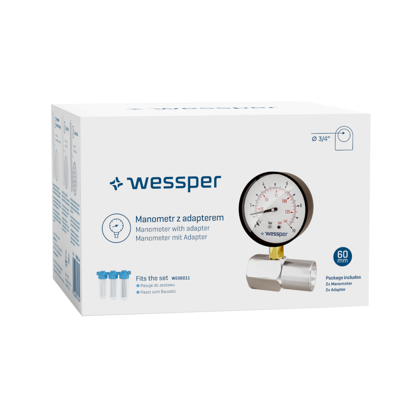 Manometr z adapterem Wessper - zestaw 2 szt. do Wessper TripleMax 3/4''