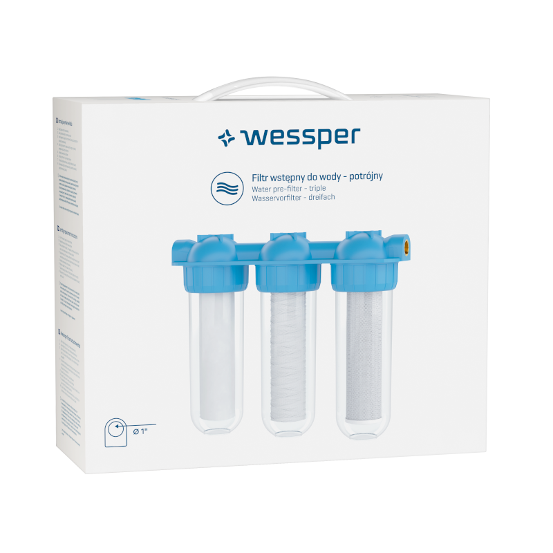 Trójstopniowy system narurowy oczyszczania wody Wessper TripleMax 1"