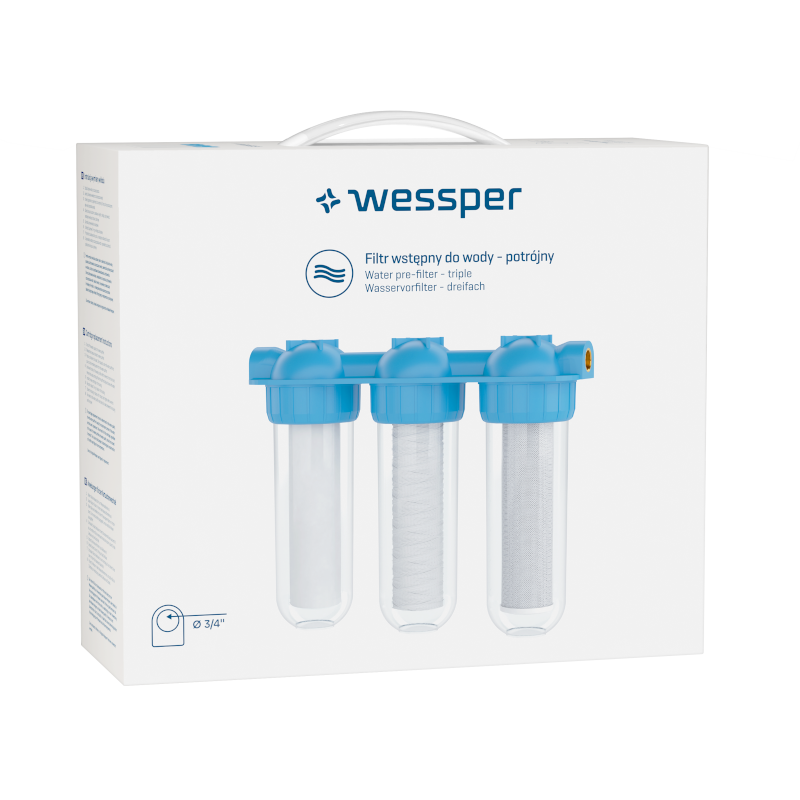 Trójstopniowy system narurowy oczyszczania wody Wessper TripleMax 3/4"