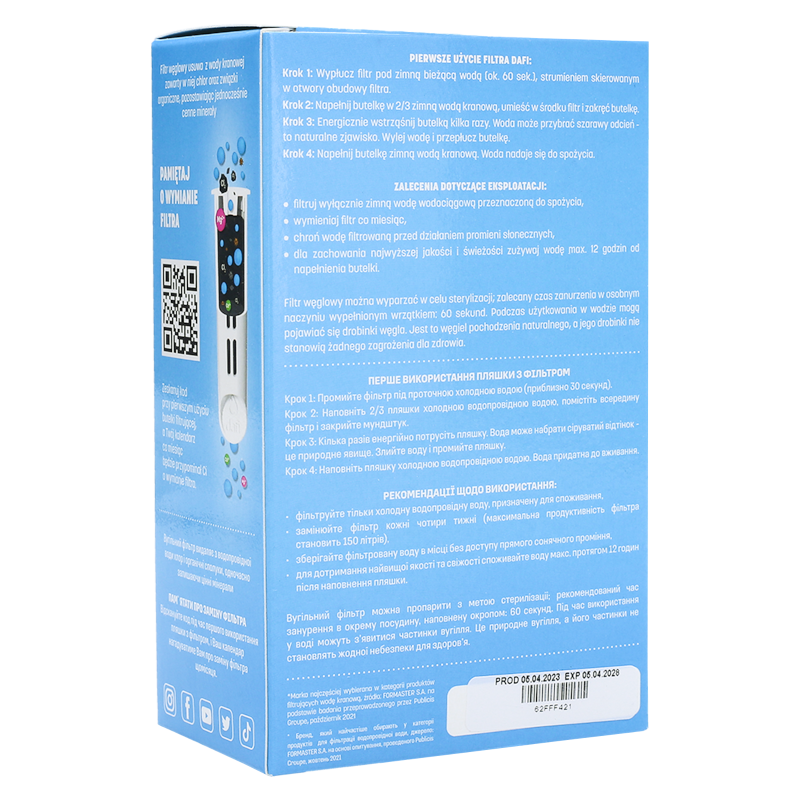 Filtr do butelki Dafi szafirowy 3 szt. + ustnik (zakrętka) Filtr do butelki Dafi szafirowy 3 szt. + ustnik (zakrętka)