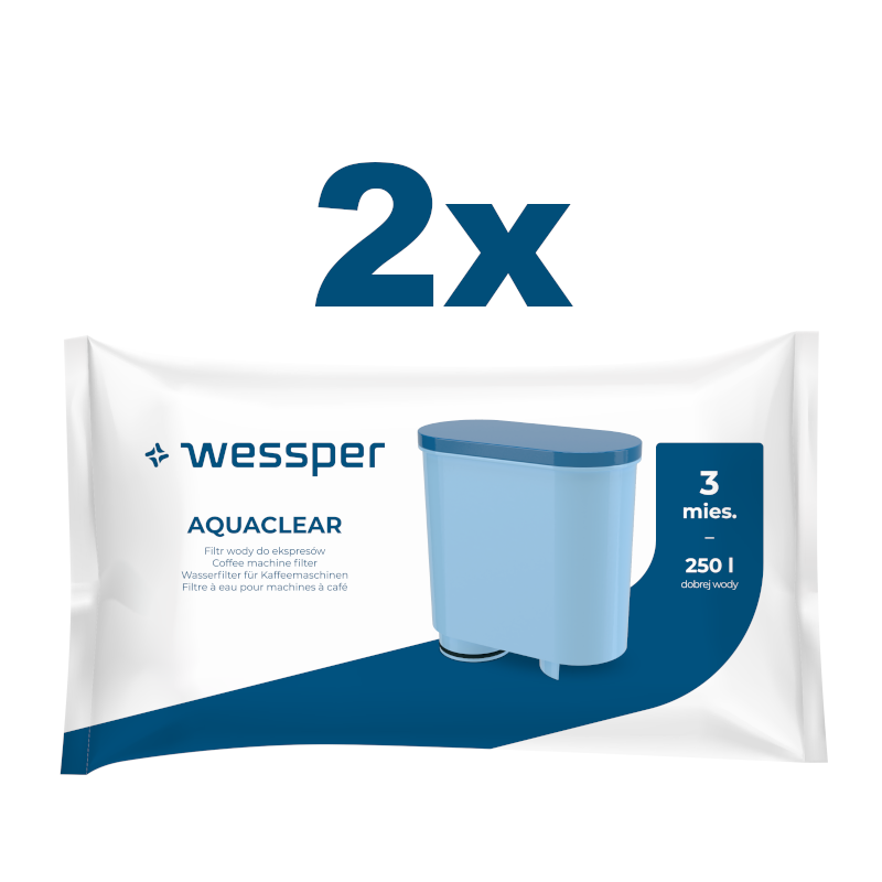 Filtry wody Wessper AquaClear kompatybilny z ekspresami do kawy Saeco/Philips - 2 sztuki