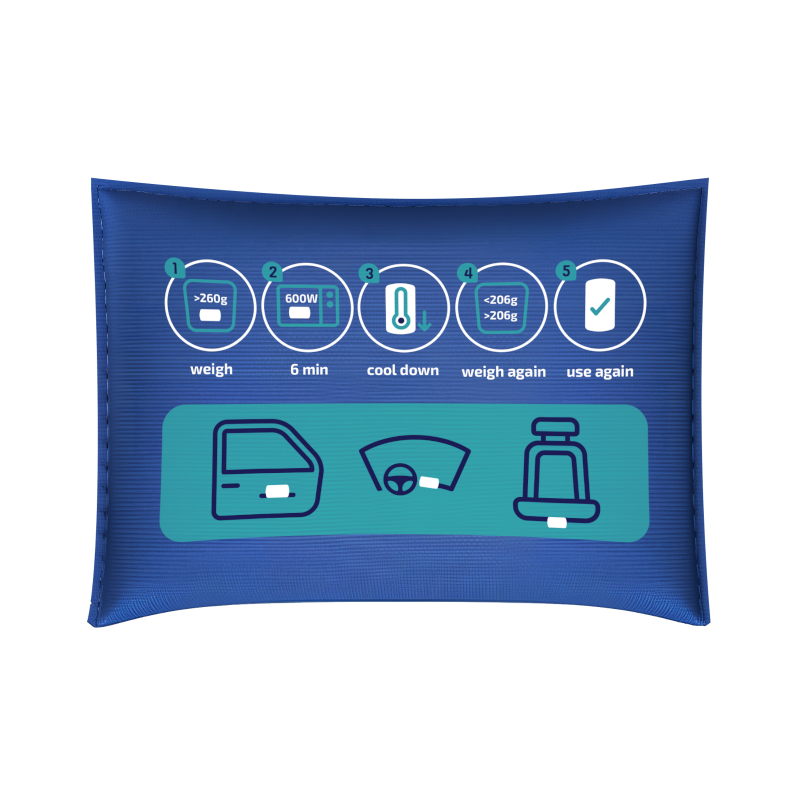 Pochłaniacz wilgoci Aquafloow do samochodu, wielokrotnego użytku 200 g Pochłaniacz wilgoci Aquafloow do samochodu, wielokrotnego użytku 200 g