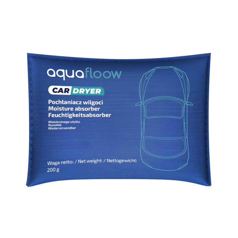 Pochłaniacz wilgoci Aquafloow do samochodu, wielokrotnego użytku 200 g Pochłaniacz wilgoci Aquafloow do samochodu, wielokrotnego użytku 200 g