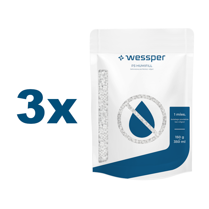 Jednorazowy pochłaniacz wilgoci Wessper P3 Humifill 3x150 g