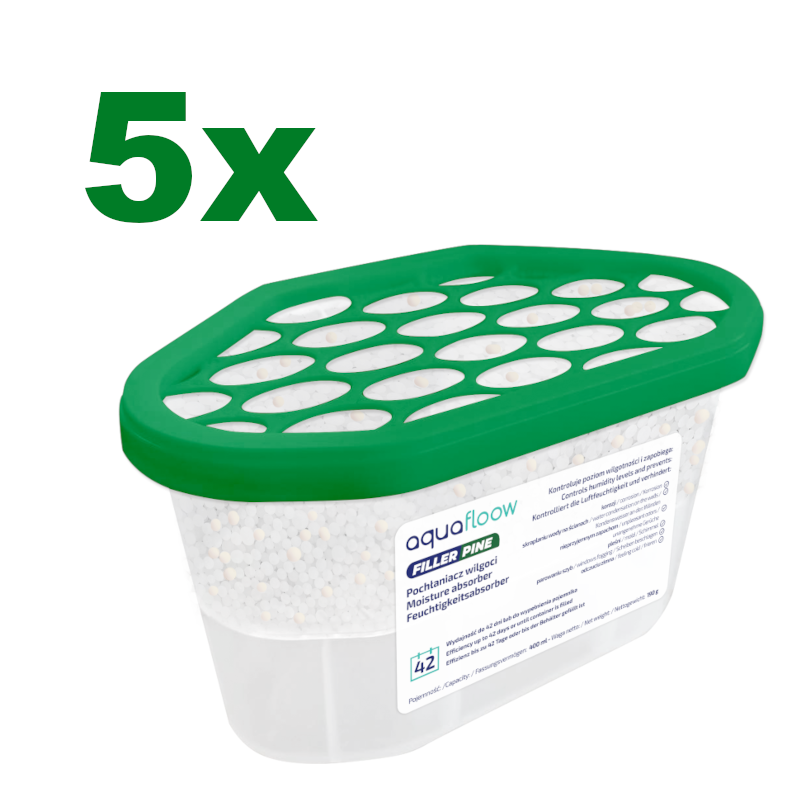 Pochłaniacze wilgoci Aquafloow Filler Pine o zapachu sosny 5x400ml