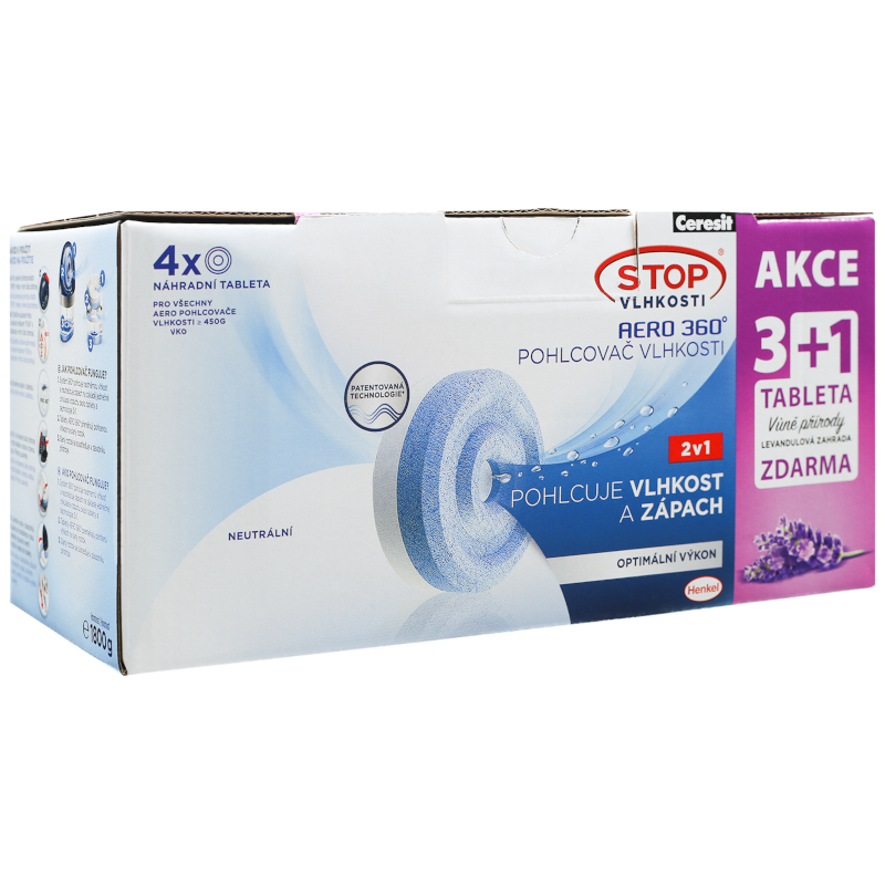 Tabletki do pochłaniacza wilgoci Ceresit Aero 360 - 4x450 g