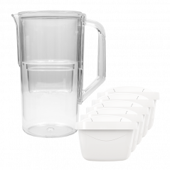 Dzbanek filtrujący Aquafloow J-Maxi biały 2,5 l w zestawie z 5 wkładami Aquafloow Maxi