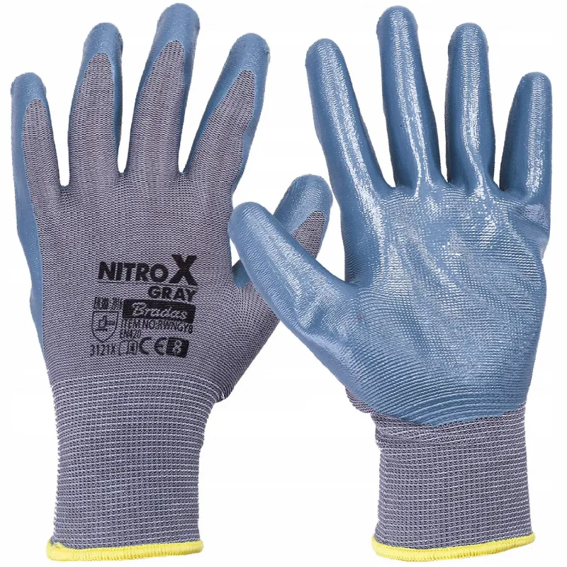 Rękawice ochronne Bradas Nitrox Gray Nitryl rozmiar 8 (M)