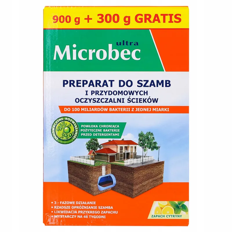 Środek do szamb i oczyszczalni Microbec Ultra 1200g