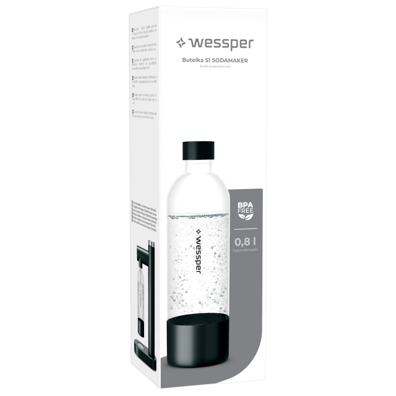 Butelka do saturatora Wessper S1 SodaMaker czarna 800 ml