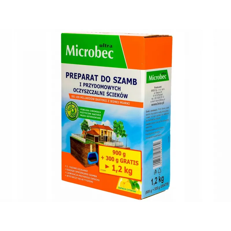 Microbec Ultra preparat do szamb i przydomowych oczyszczalni ścieków 1,2 kg