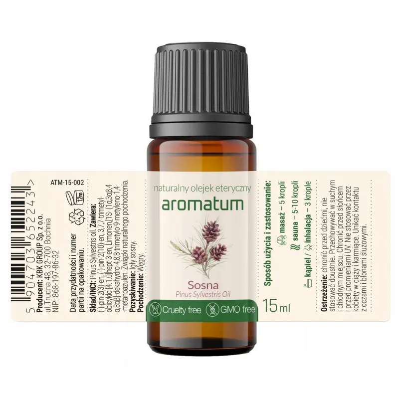 Naturalny olejek eteryczny sosna Aromatum 15 ml