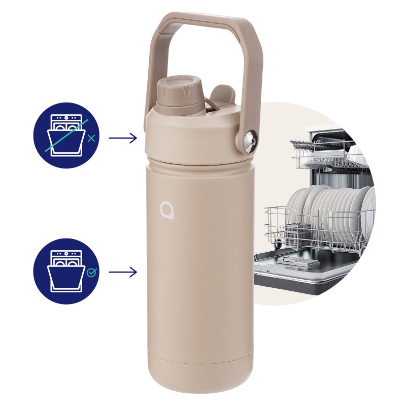 Butelka termiczna Aquafloow Therm Bottle ze stali nierdzewnej, beżowa 500 ml Butelka termiczna Aquafloow Therm Bottle ze stali nierdzewnej, beżowa 500 ml
