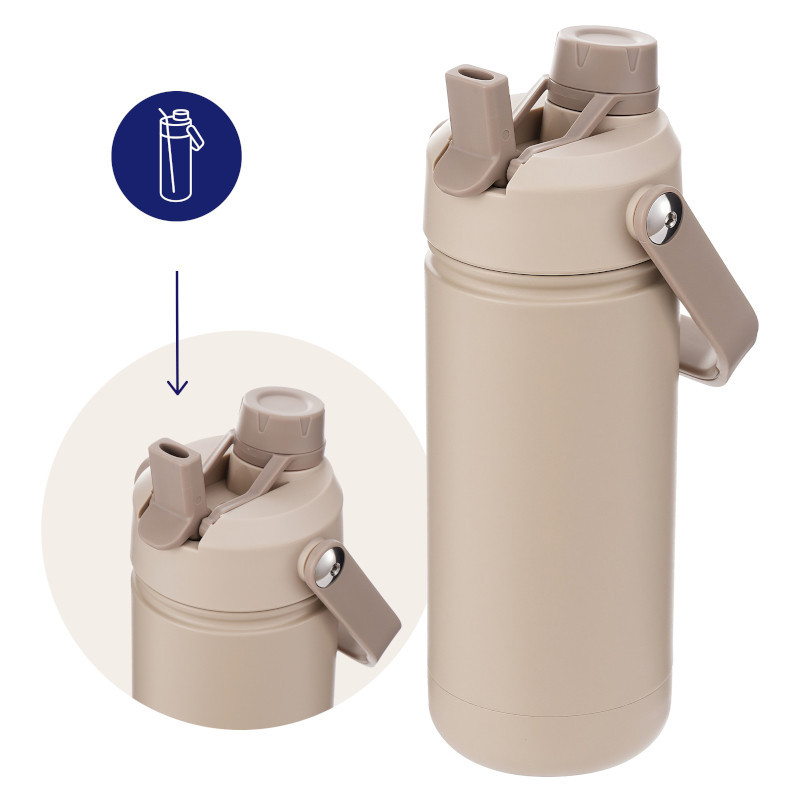 Butelka termiczna Aquafloow Therm Bottle ze stali nierdzewnej, beżowa 500 ml Butelka termiczna Aquafloow Therm Bottle ze stali nierdzewnej, beżowa 500 ml