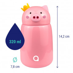 Butelka termiczna dla dzieci Aquafloow Therm Bottle Kids – Świnka 350 ml