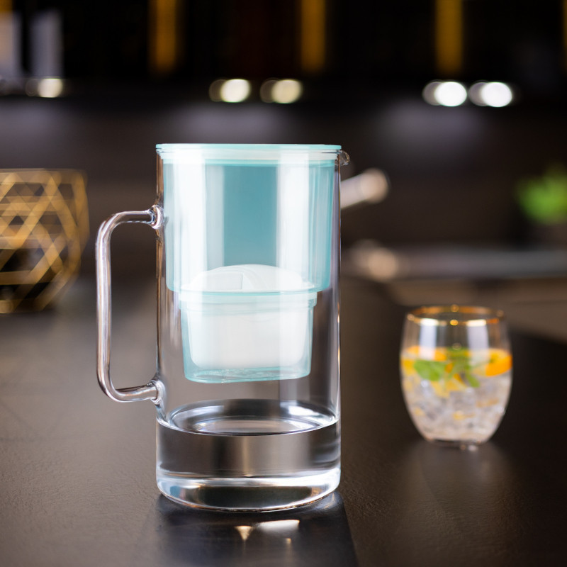 Dzbanek filtrujący szklany Wessper D2 Borosilicate 3 l miętowy z filtrem Aquamax Standard