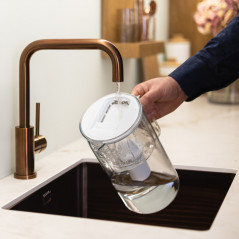 Dzbanek filtrujący szklany Wessper D2 Borosilicate Aquaclassic 3 l biały w zestawie z 2 filtrami Aquaclassic