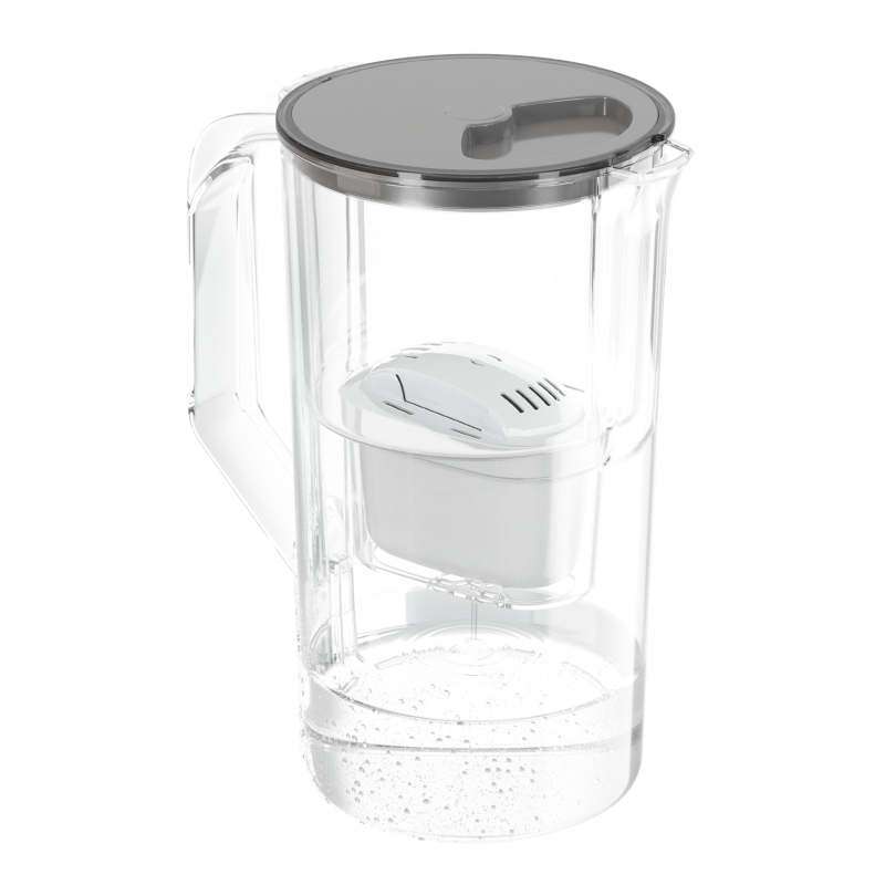 Dzbanek filtrujący Aquafloow J-Maxi szary 2,5 l w zestawie z trzema filtrami Aquafloow Maxi