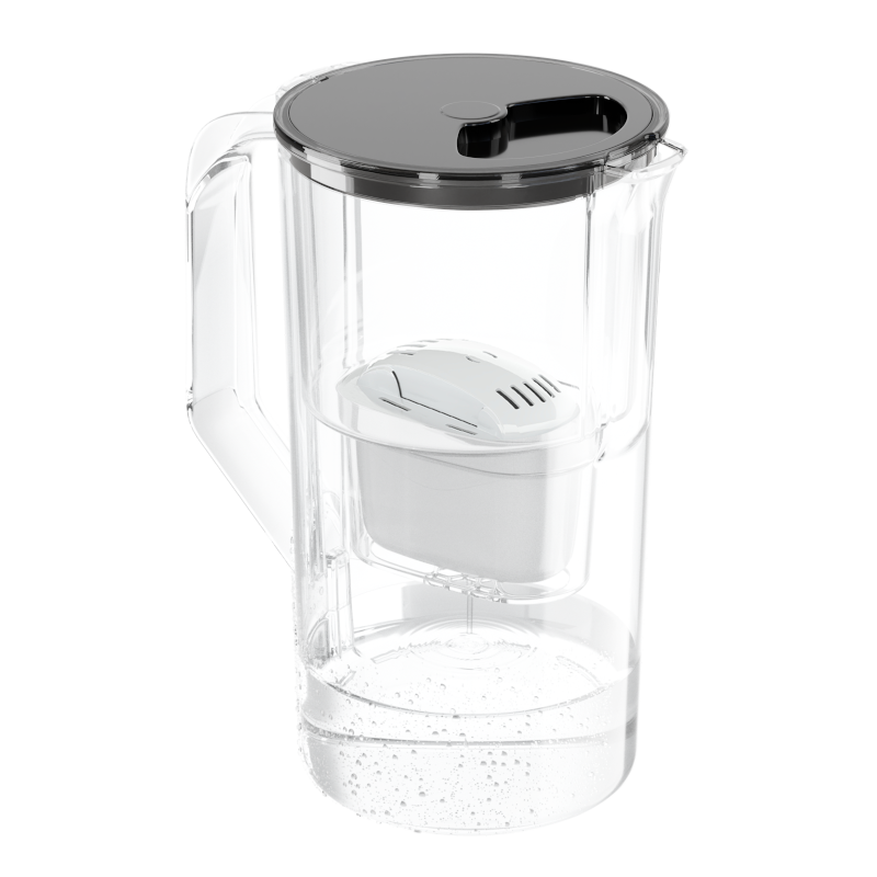 Dzbanek filtrujący Aquafloow J-Maxi czarny 2,5 l w zestawie z trzema filtrami Aquafloow Maxi