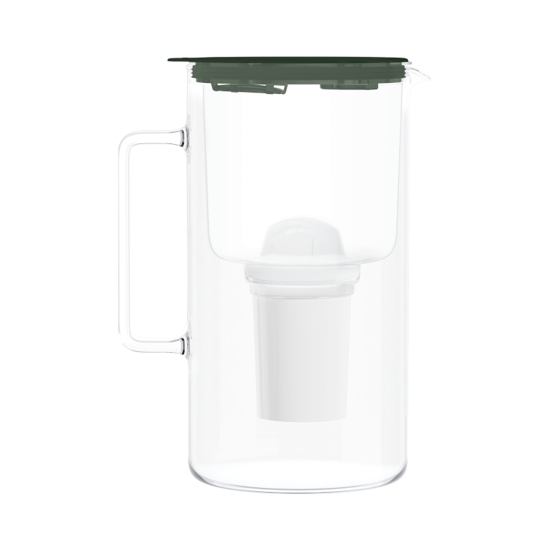 Dzbanek filtrujący Wessper D4 Borosilicate Mini FutureFlow™ 2 l butelkowa zieleń z filtrem Aquamax