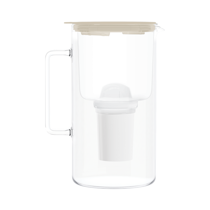 Dzbanek filtrujący Wessper D4 Borosilicate Mini FutureFlow™ 2 l beżowy z filtrem Aquaclassic