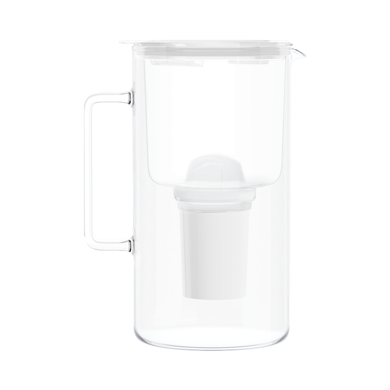 Dzbanek filtrujący Wessper D4 Borosilicate Mini FutureFlow™ 2 l biały z filtrem Aquaclassic