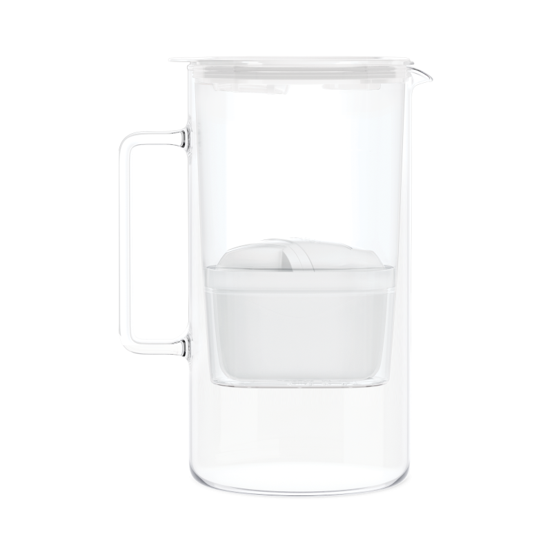 Dzbanek filtrujący Wessper D4 Borosilicate Mini FutureFlow™ 2 l biały z filtrem Aquamax