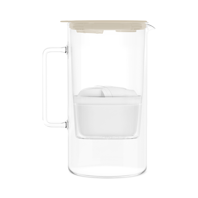 Dzbanek filtrujący Wessper D4 Borosilicate Mini FutureFlow™ 2 l beżowy z filtrem Aquamax