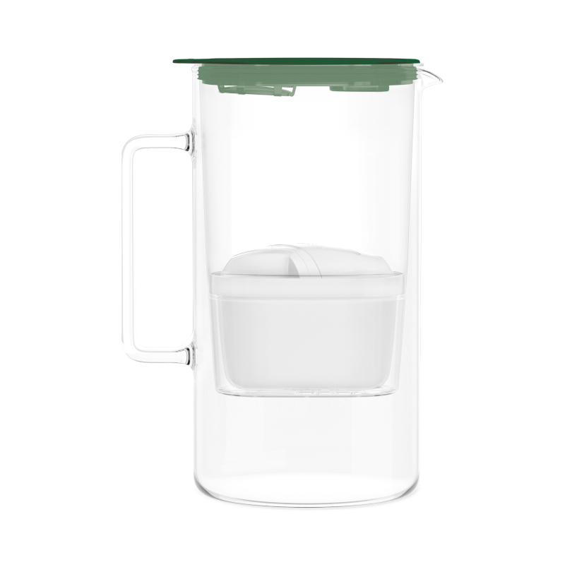 Dzbanek filtrujący Wessper D4 Borosilicate Mini FutureFlow™ 2 l butelkowa zieleń z filtrem Aquamax