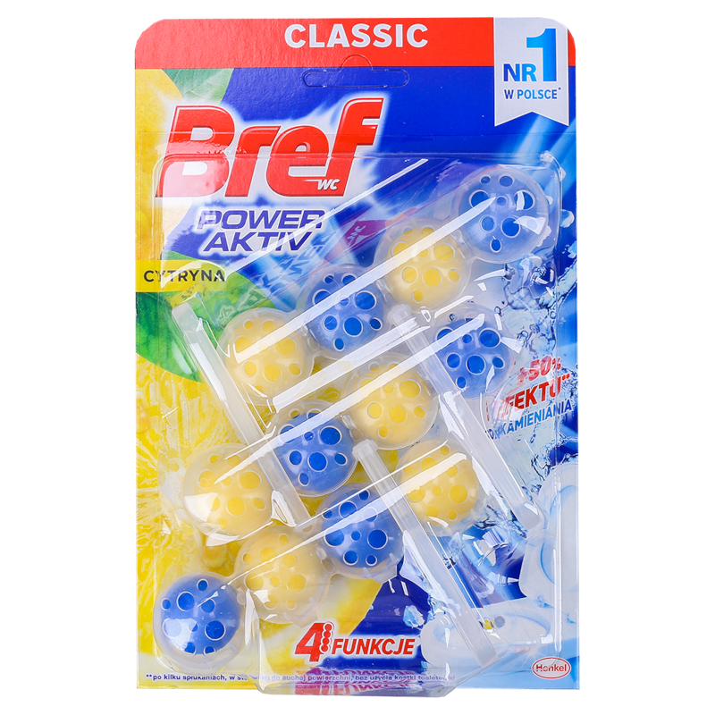 Zawieszka do WC Bref Power Aktiv zapach cytrynowy 3 x 50 g